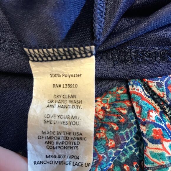 Show Me Your MuMu Blue Red Rancho Mirage Batik Tank Top Small Tunic Oversized - Picture 5 of 9